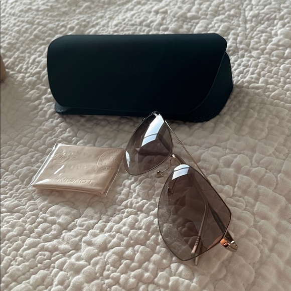 Longines Gold Aviator Sunglasses with Brown Tint main image 11